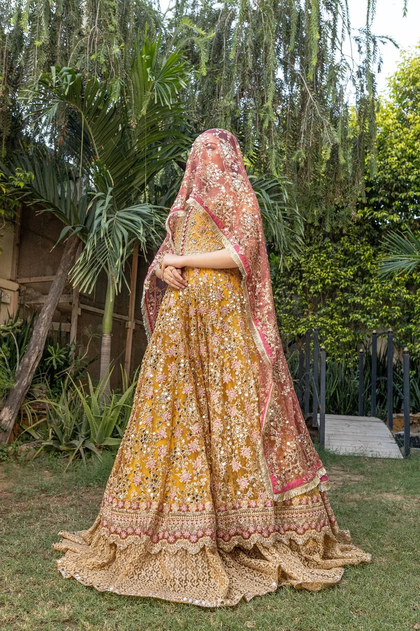 NB-5363 Yellow 3Pc Stitched Dress