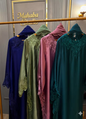 Short Silk Long Shirt with Cutwork Details & Chiffon Dupatta – 3 Piece Set