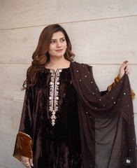 Color Block Luxury French Velvet Dress