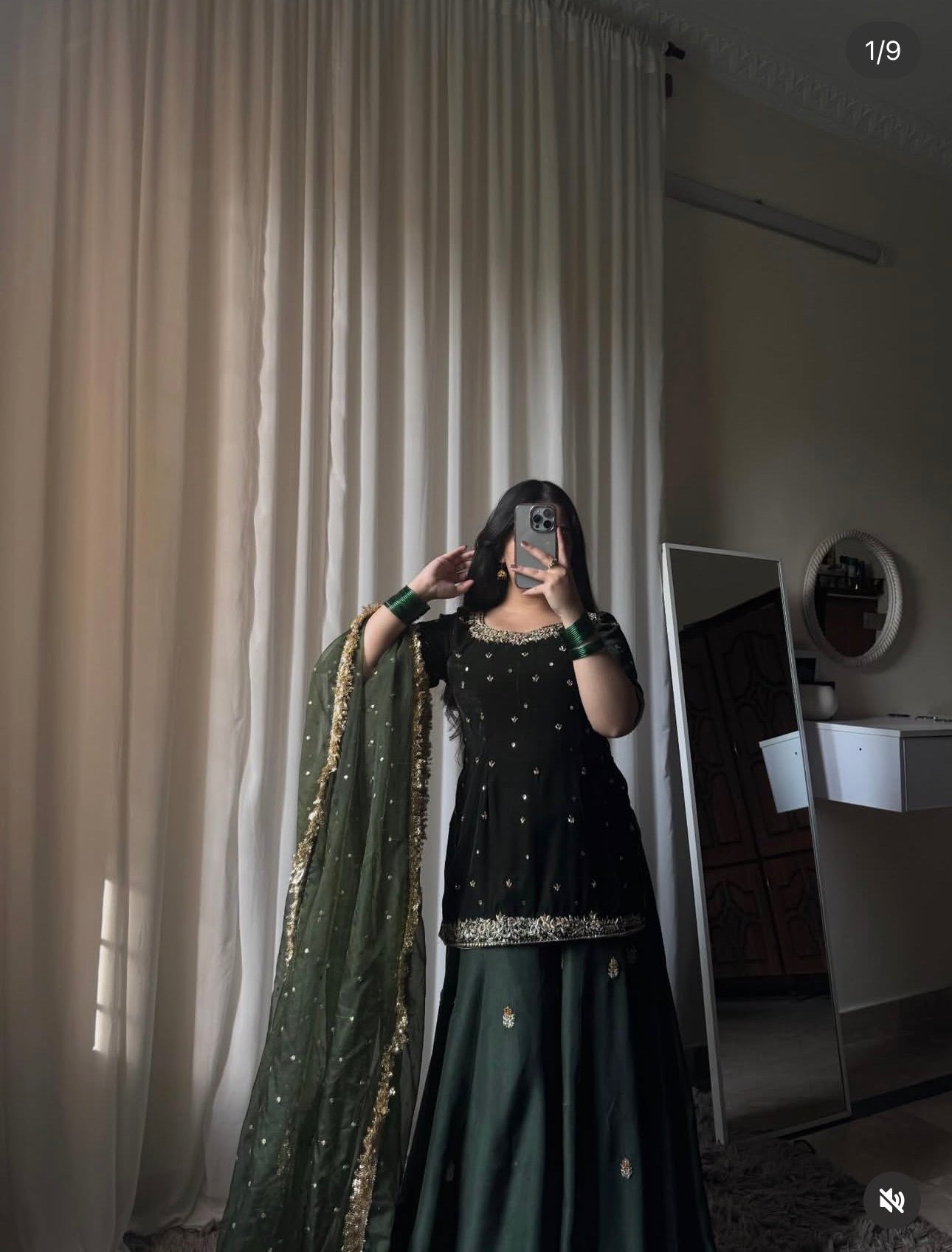 3-Piece Plush Velvet & Silk Lehnga Set