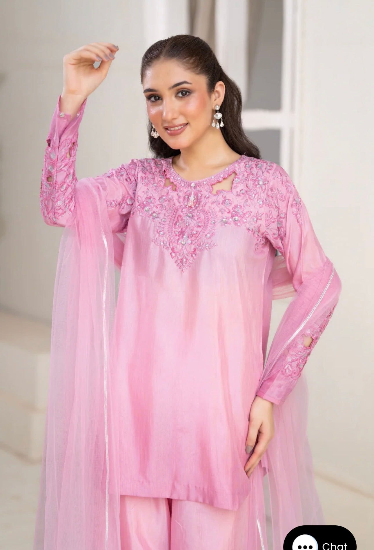 NF-6674 Pink shadded Silk 2pc suit