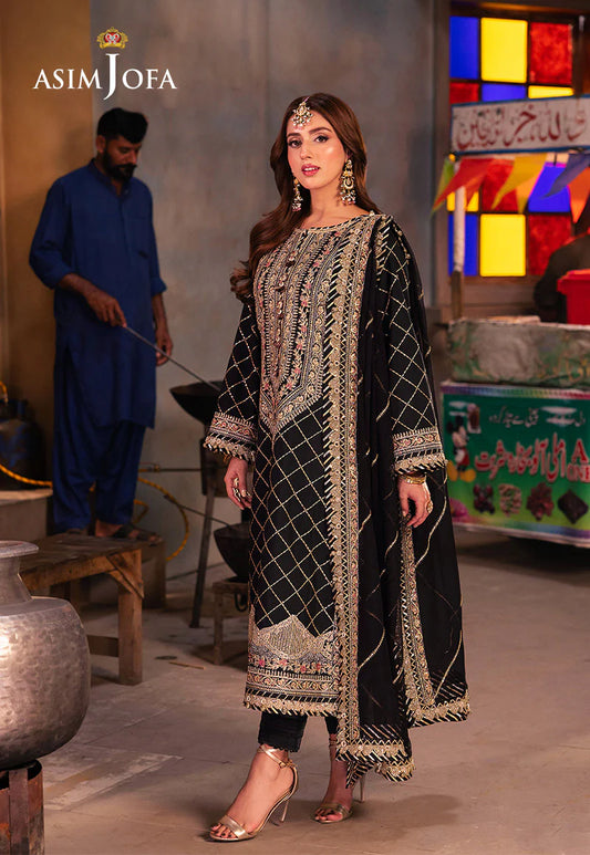 M-AJKK-02 EMBROIDERED TWISTED SILK 3 PCS