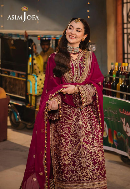 Asim Jofa Embroidered Twisted Silk Suit