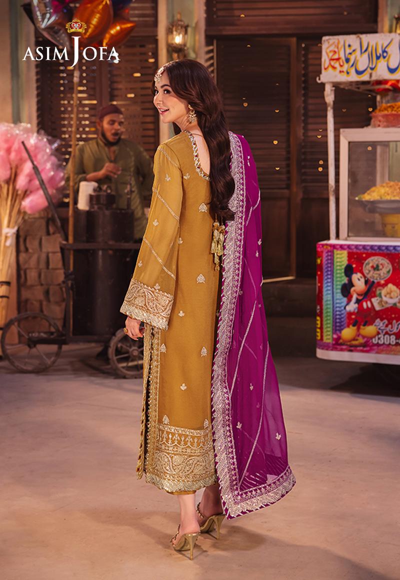 Luxury Asim Jofa embroidered magenta chiffon dupatta – Mahaba Studio USA