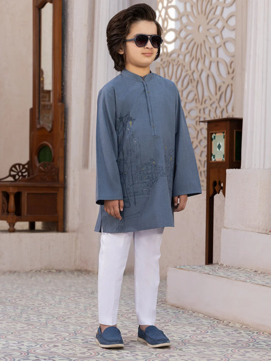 ALBY-K-007 – Grey Blended Kurta (1 Piece)