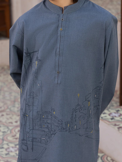 ALBY-K-007 – Grey Blended Kurta (1 Piece)