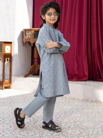 ALBY-KT-007 – Light Grey Blended Kurta Trouser