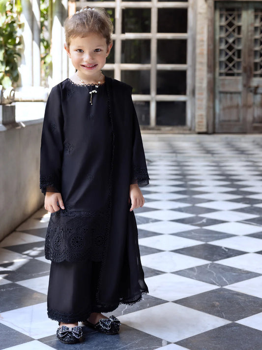 ALGR-3PS-LS-017 – Black Lawn 3 Piece Stitched Suit