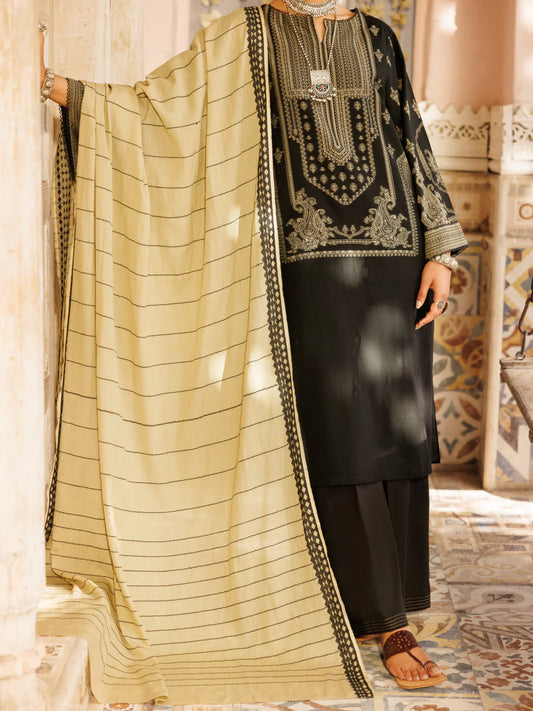 ALP-3PS-2178 – Black Jacquard 3Pc Stitched Suit