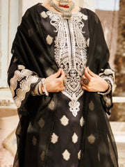 ALP-3PS-2269 – Black Yarn Dyed Jacquard | Stitched Suit