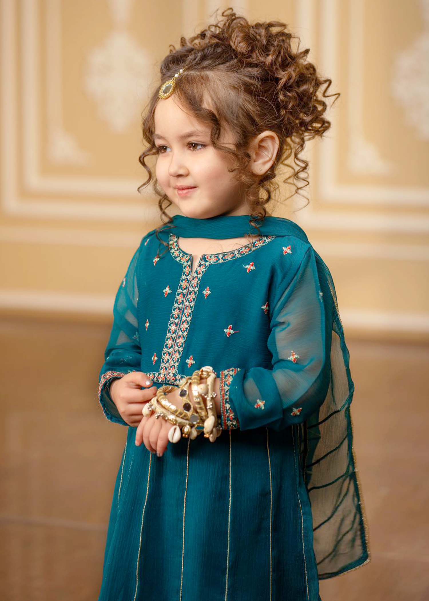 3 Piece Chiffon Embroidered Suit