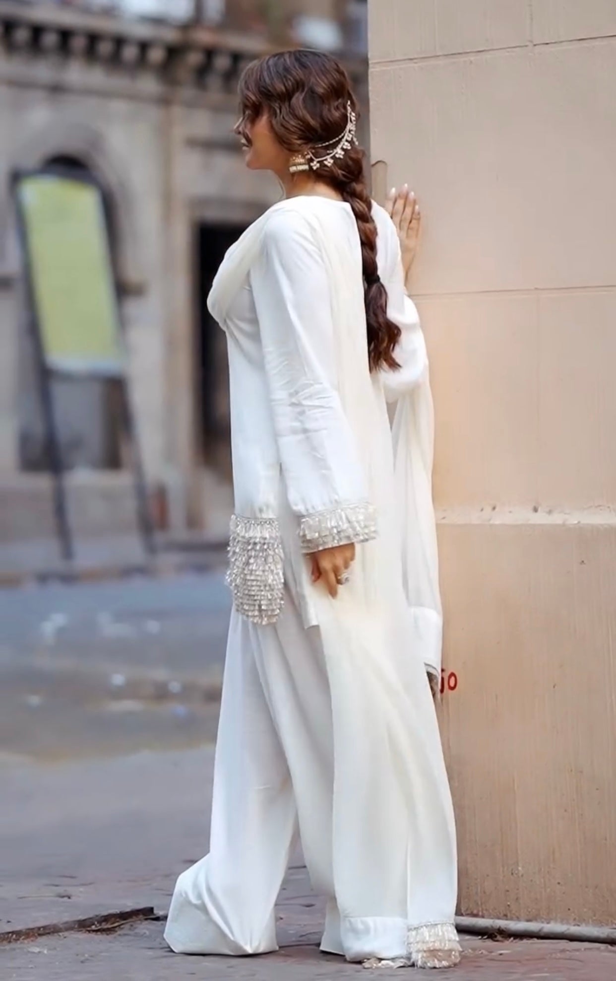 Classic White Farshi Shalwar Kameez