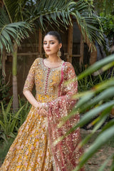 NB-5363 Yellow 3Pc Stitched Dress