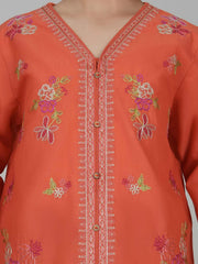 2 Piece Lawn Slub Suit- Embroidered (Pret)