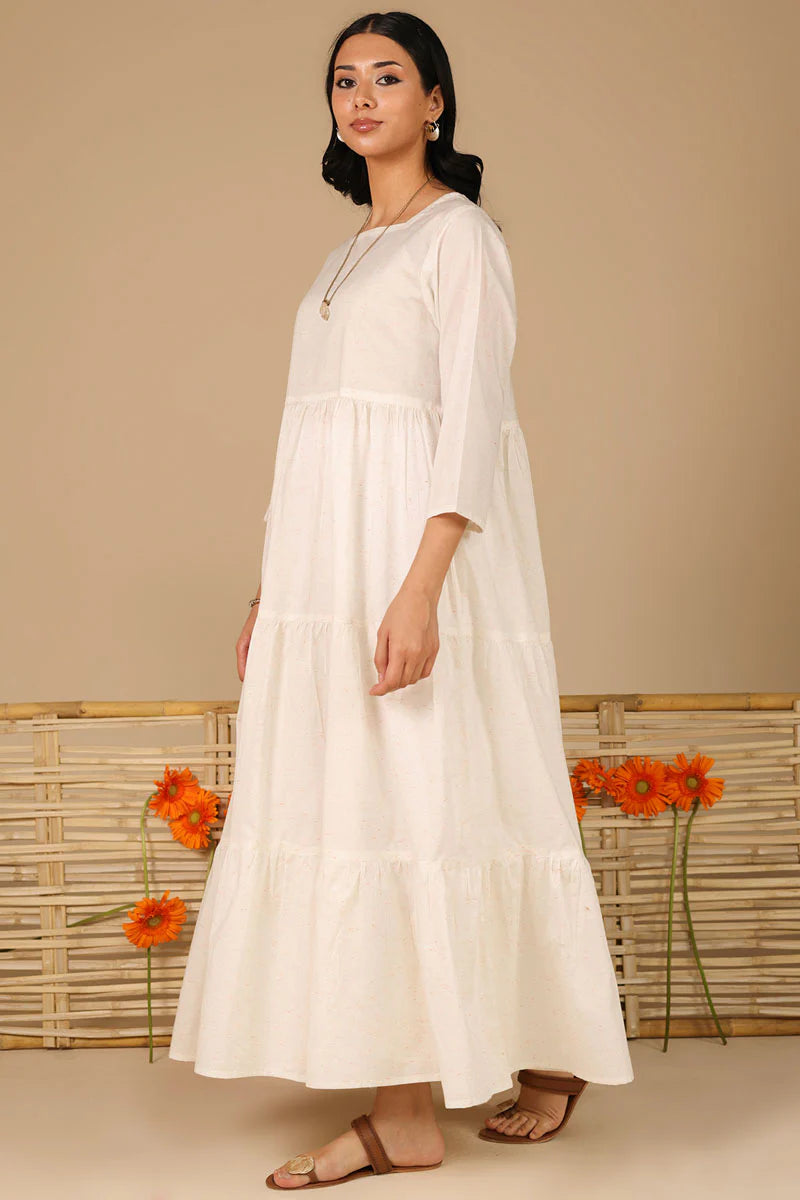 IVORY TIERED DRESS