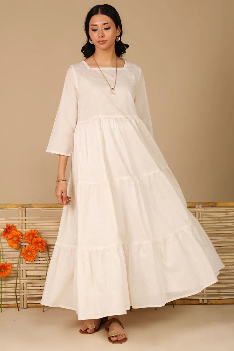 IVORY TIERED DRESS