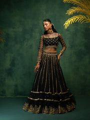 Aura Black Lehnga Choli-Indian Wedding style Lehnga