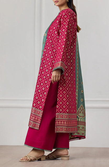 3 PIECE | PRINTED LAWN JACQUARD | OTL-25-410