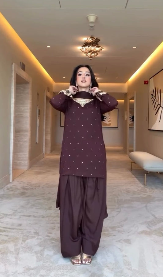 Brown Farshi Shalwar Set