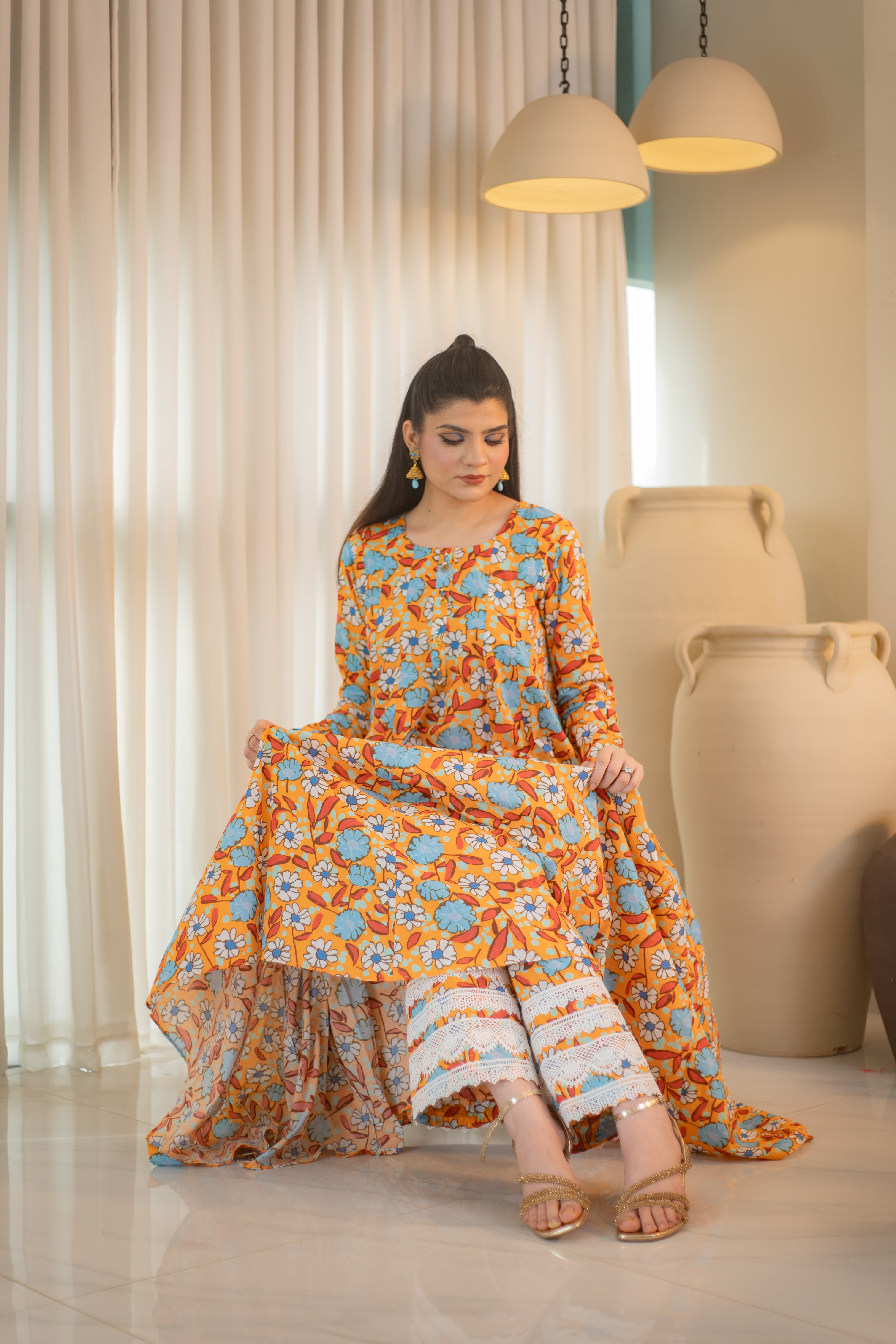 MSP-104 Printed Frock and pants 2 Piece