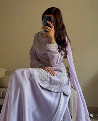 Lilac Luxe Silk Hand-Embroidered 3-Piece Set