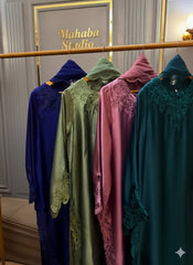 Short Silk Long Shirt with Cutwork Details & Chiffon Dupatta – 3 Piece Set