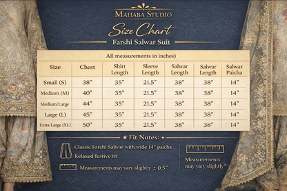 Farshi Salwar Set – Printed Organza with Hand Embellishments & Matching Potli