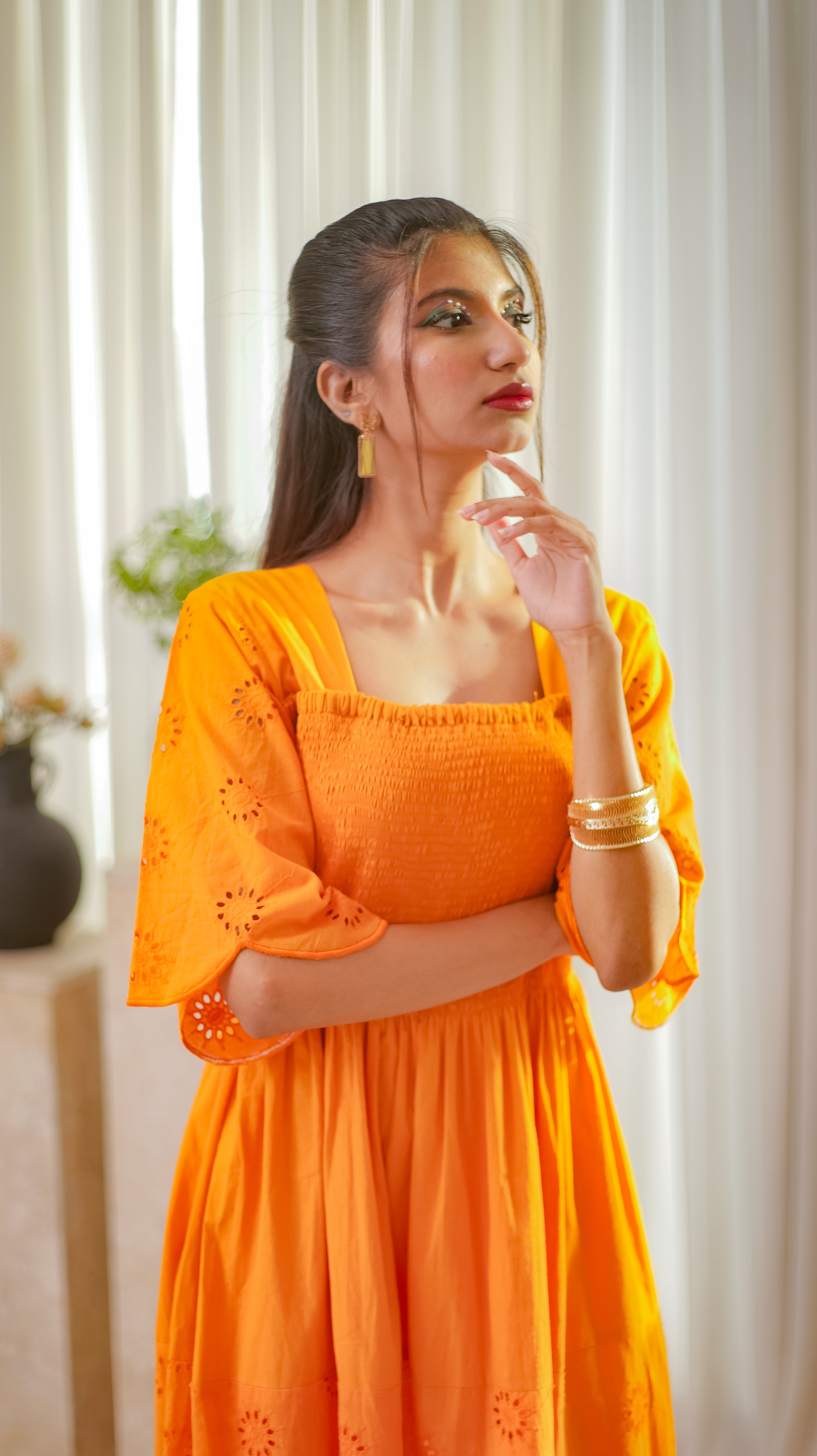 MSP 303 - Yellow Cotton Chicken Kaari Frock
