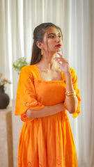 MSP 303 - Yellow Cotton Chicken Kaari Frock