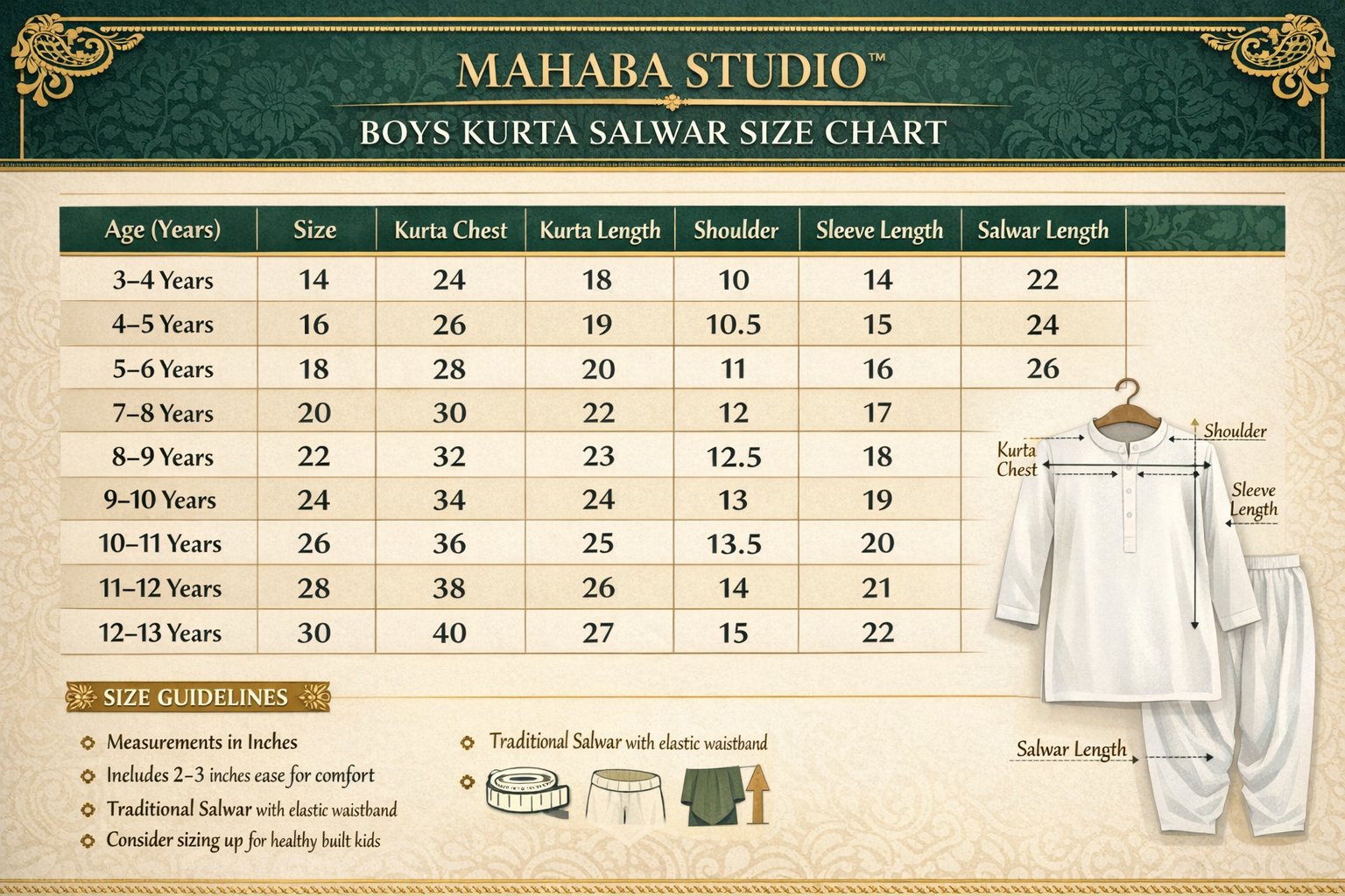 Navy embroidered kurta trouser boys
