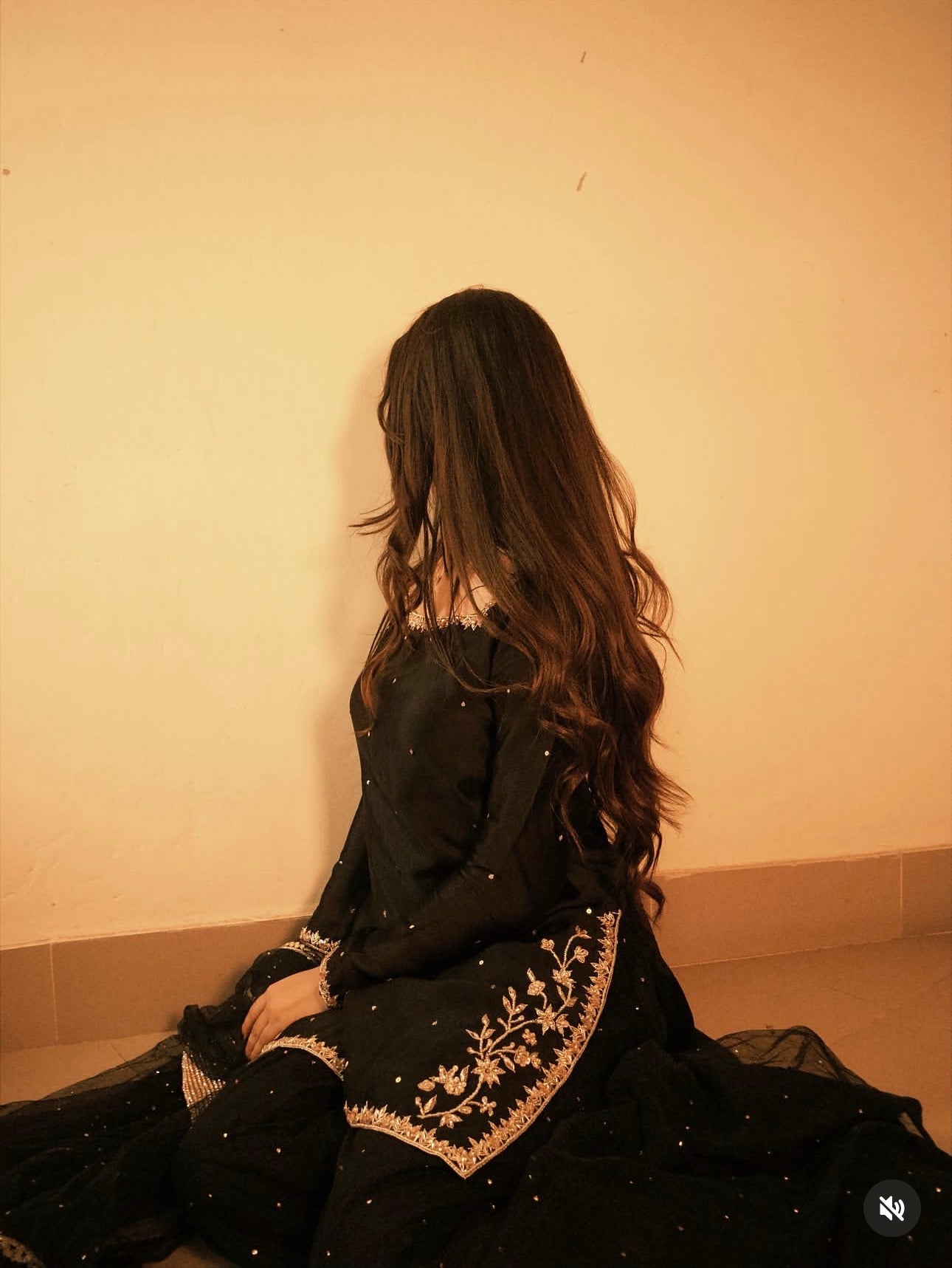 Black Hand-Embroidered Raw Silk Sharara Set - 3 Piece Festive Outfit