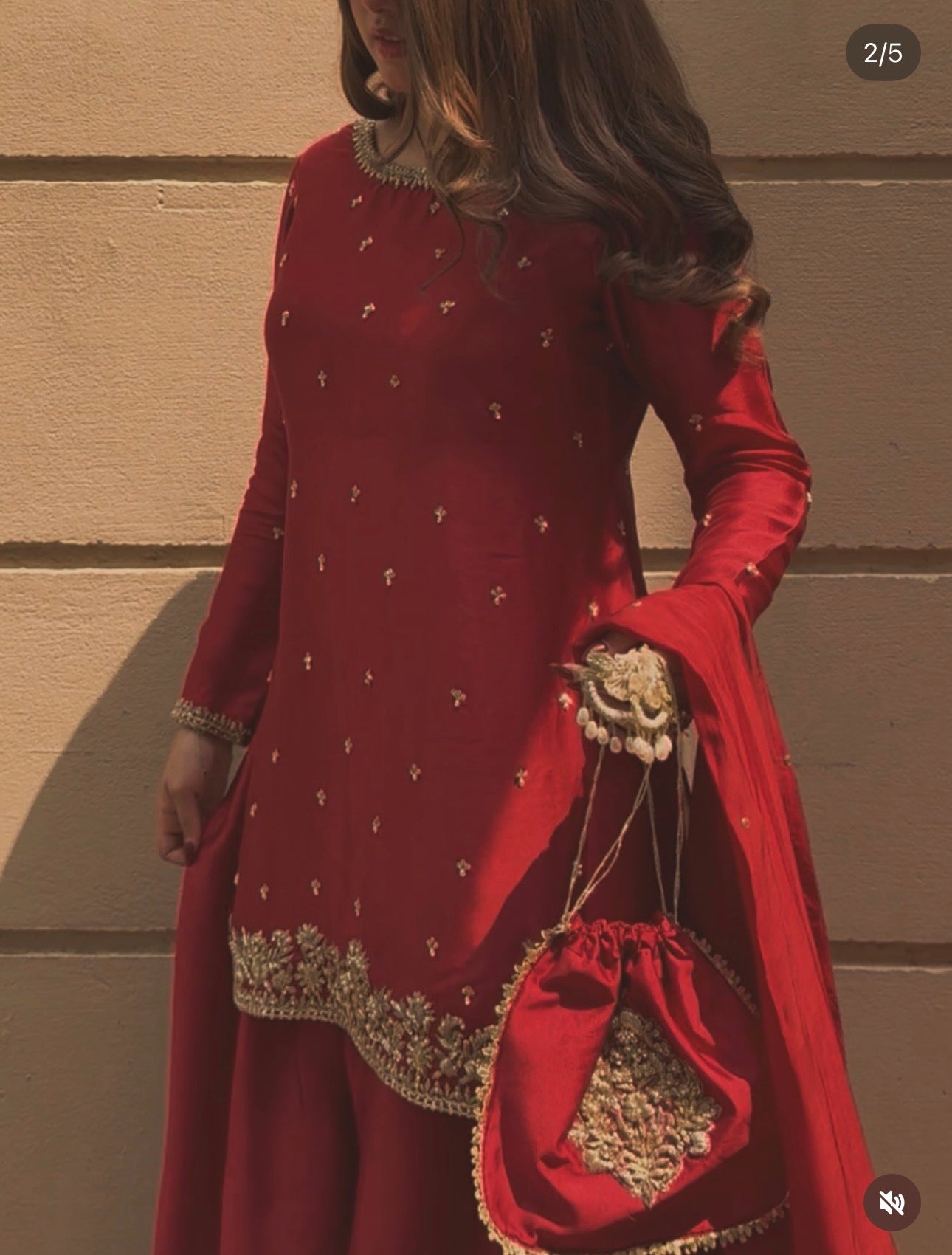 Royal Ruby Sheesha Silk Statement Suit