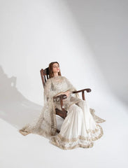 Off white hand embroidered gharara