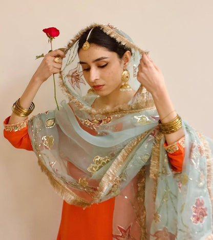 Orange Bloom Shalwar Kameez