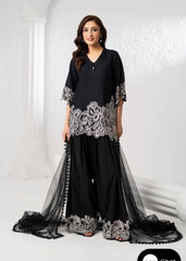 NF-6744 Black White Cotton Stitched 2PC Suit