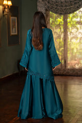 NF-6758 Teal Green Silk Stitched 2pc