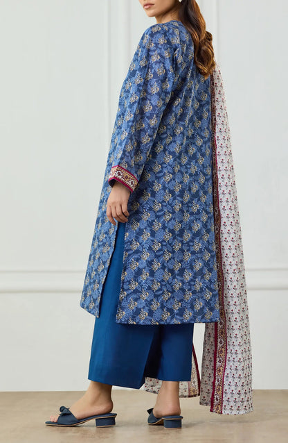 3 PIECE | PRINTED | LAWN SHIRT | OTL-25-501/U BLUE