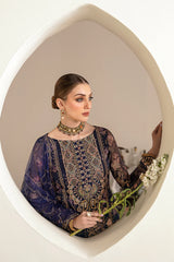 E-101 | Embroidered Organza Suit with Dupatta