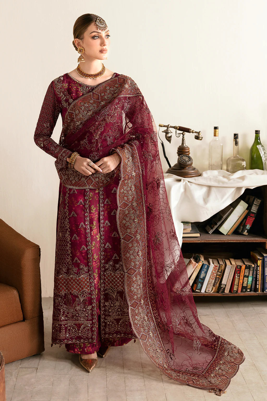 Ramsha E-103 Organza Suit with Printed Trouser