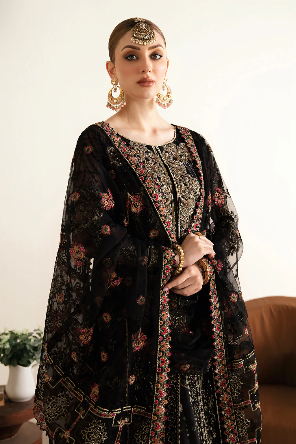 Elegant Suit with Sequined Dupatta