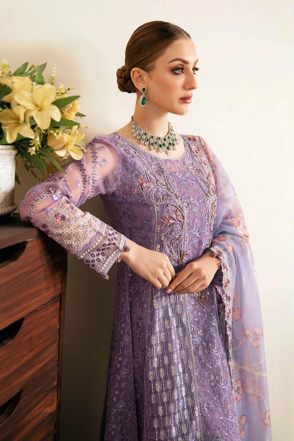 E-107 Elegant Embroidered Ensemble