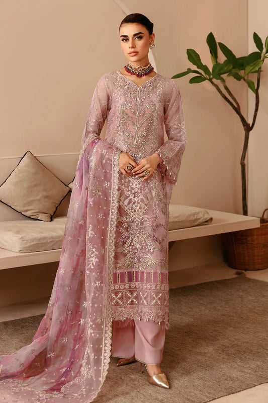 E-206 | Embroidered Organza Suit with Dupatta