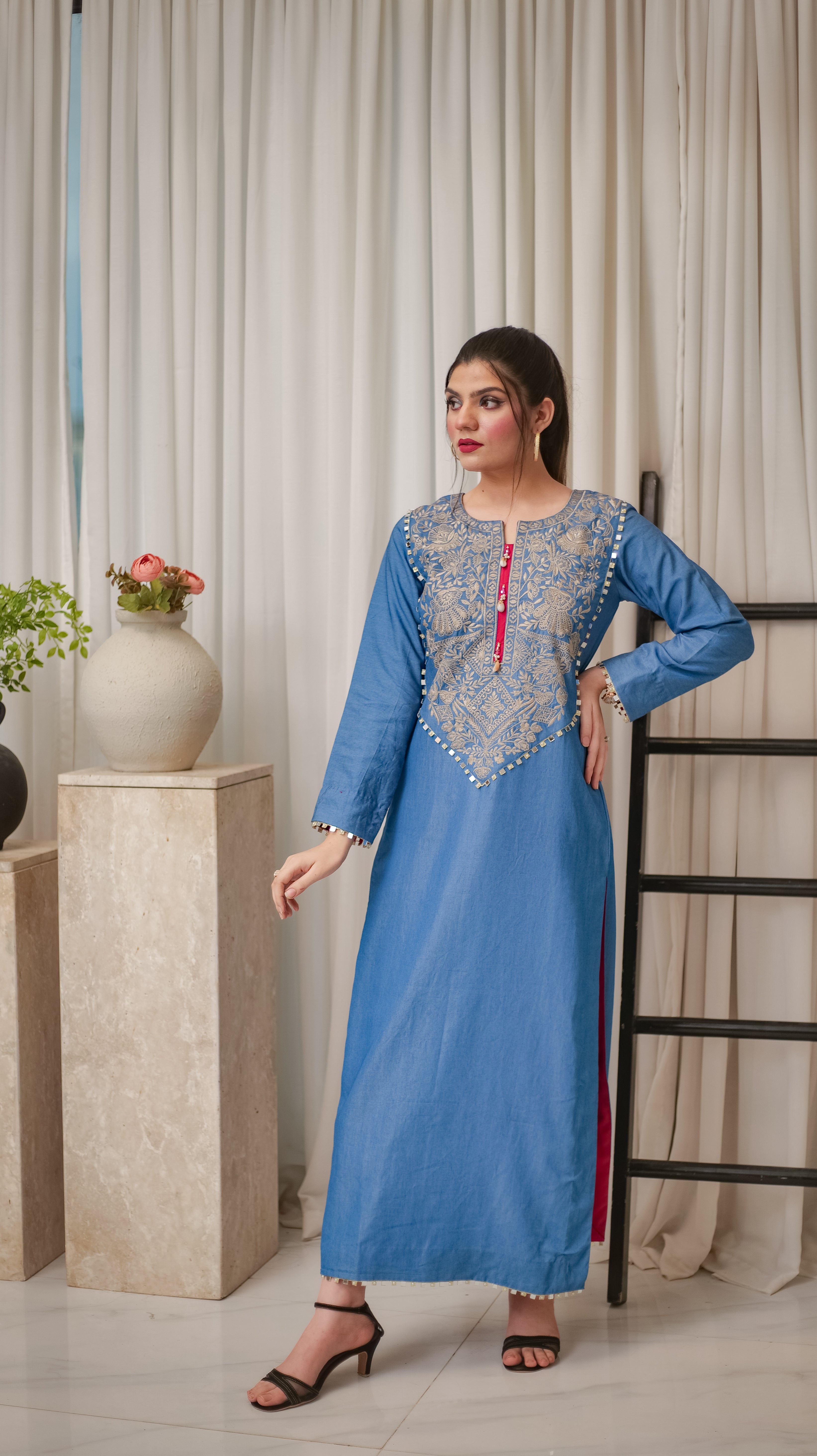 MSP 106 - Jeans Kaftan Shirt (1 Piece)