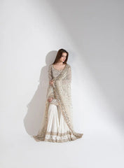 Off white hand embroidered gharara