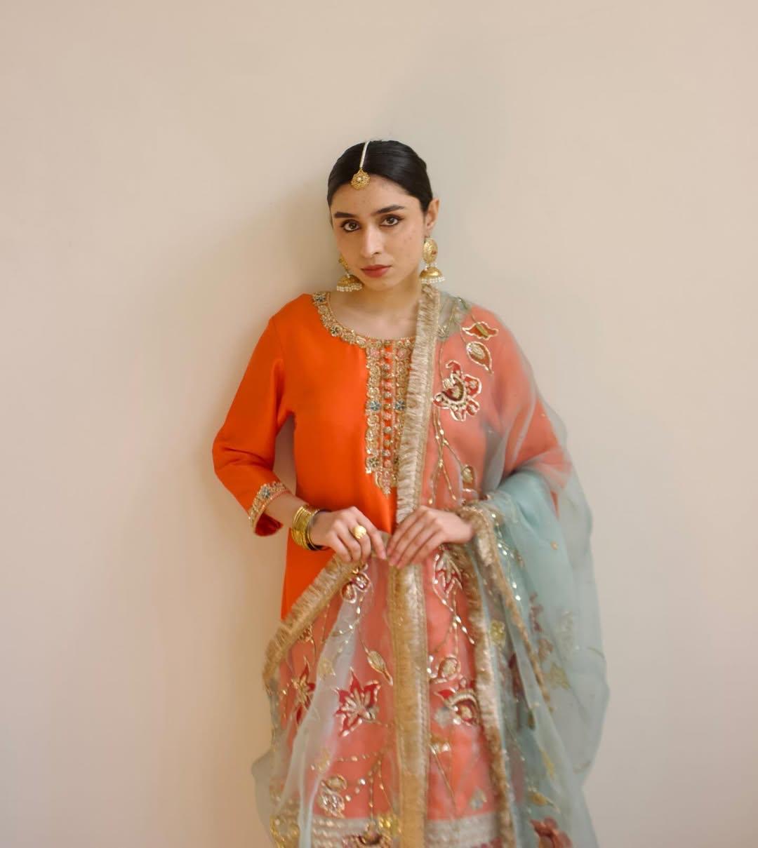 Orange Bloom Shalwar Kameez