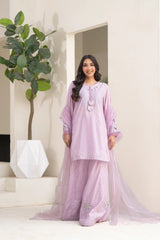 NF-6485 Lilac RawSilk Stitched 2PC Suit