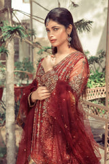NB-4223 Deep Maroon Stitched 3Pc Dress