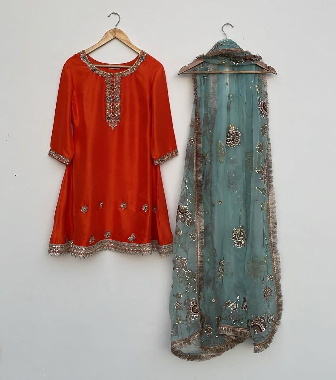 Orange Bloom Shalwar Kameez