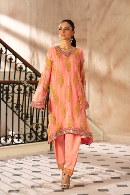Embroidered 2-Piece Suit – Baby Coral
