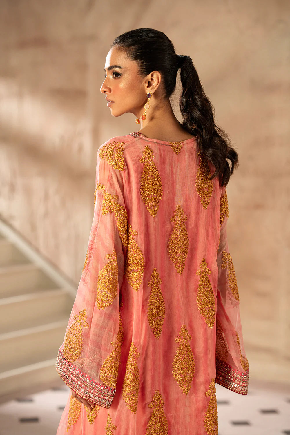 Embroidered 2-Piece Suit – Baby Coral